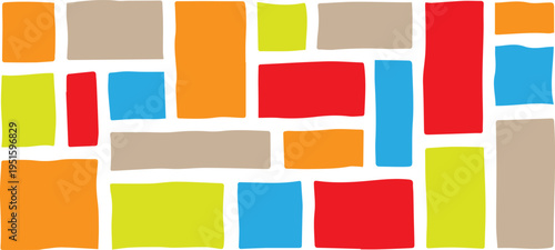 Doodle hand drawn frames with irregular uneven shapes, curved picture and painting frameworks, organic forms, colorful squares with wavy rough edges, wavy irregular rectangles