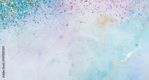 Magical blue and gold glitt...