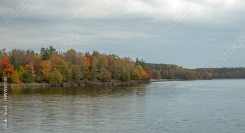 Peaceful autumn bay landsca...
