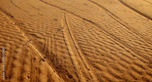 Patterns of car tire tracks...