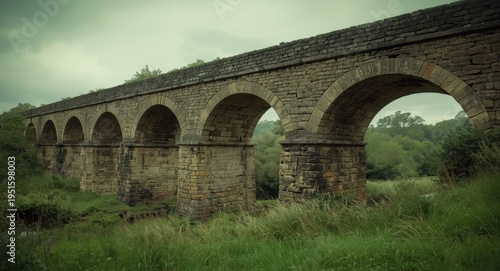 Historic stone bridge ruins...