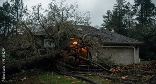 House roof impacted by hurr...