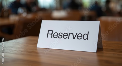 Reserved sign on restaurant...