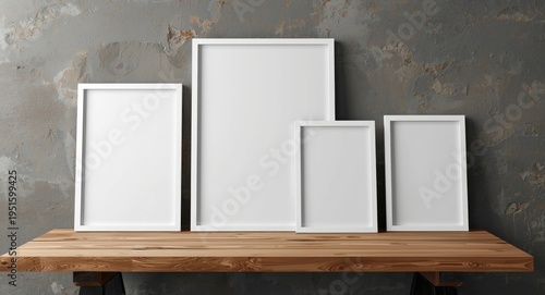 Set of three white frames d...