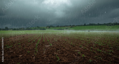 Heavy rainfall scene over l...