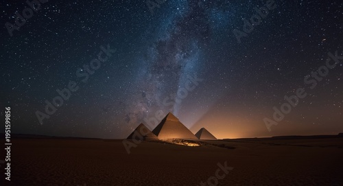 Pyramids standing in a dese...