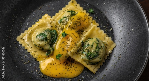 Savory ravioli stuffed with...