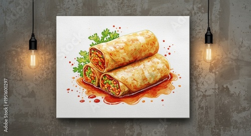 Fresh spring rolls artwork ...