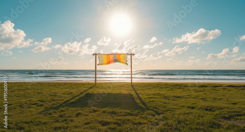 Soothing seaside scene with...