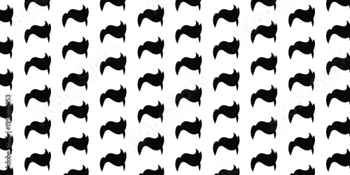 Seamless pattern with black silhouettes of hairstyle.