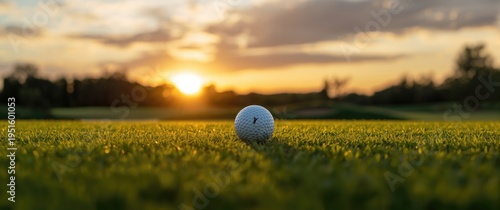 Golf ball placed on bright ...