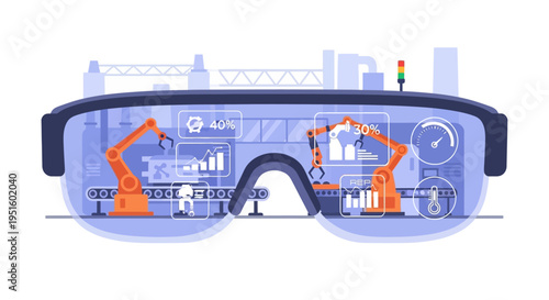 Augmented Reality Smart Factory View: Industrial Automation & Data Analysis