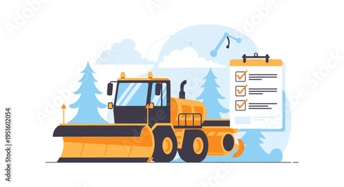 Winter Snowplow with Maintenance Checklist for Efficient Snow Removal Operations