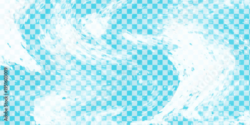 Aqua Water Wave Splash Background With Transparent Checkerboard Texture for Design Overlays