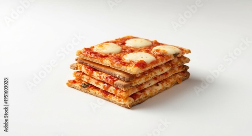 Stack of sliced pizza piece...