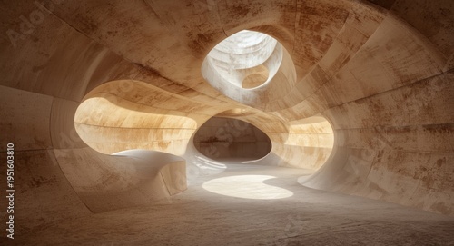 Flowing interior wall with ...