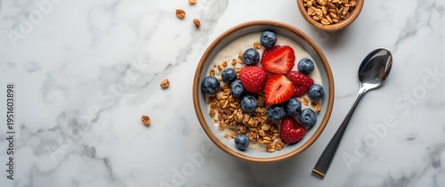 Fresh granola muesli yogurt...