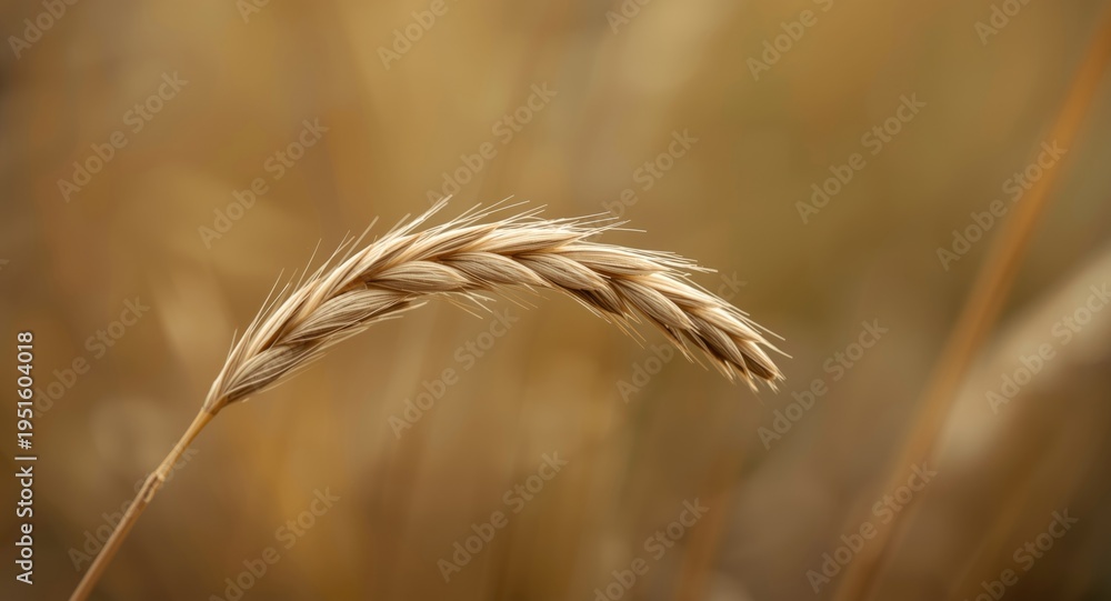Fototapeta premium Macro shot of wild oat Avena fatua sterilis with copy space for text overlay