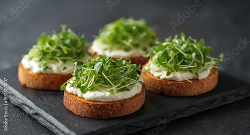 Fresh microgreen topped san...