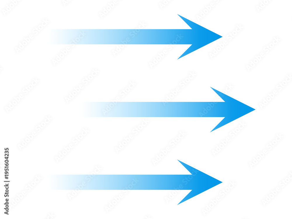 Fototapeta premium Air flow arrows. Blue cold wind stream, fresh water direction, filter and conditioner system infographic transparent movement and rotation elements. Vector arrow icons set