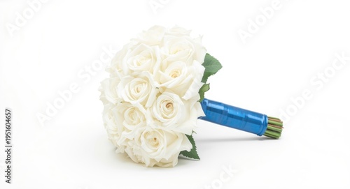 Simple white rose bridal bo...