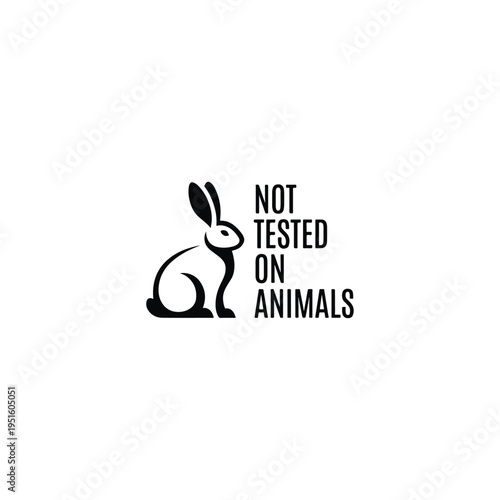 Not Tested on Animals Logo with Rabbit Silhouette for Cruelty Free Products