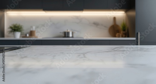 Sleek kitchen island with w...