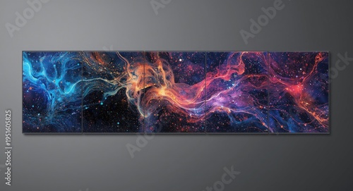 Five panel vibrant artwork ...