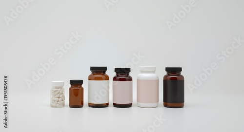 Range of plastic pill bottl...