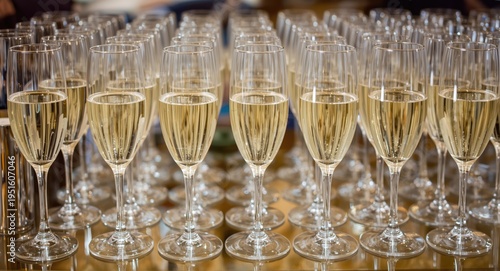 Champagne glasses neatly or...