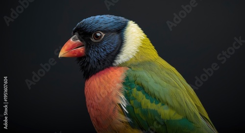 Gouldian finch bird with vi...