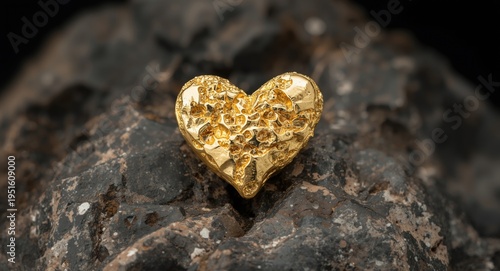 Golden heart shaped nugget ...