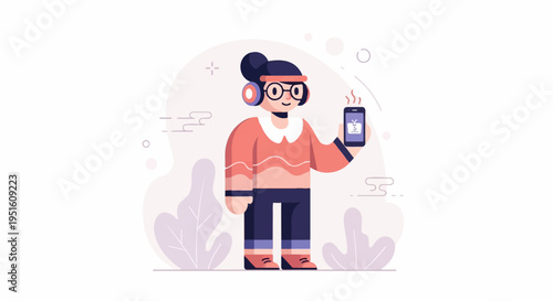 A person with headphones holds a smartphone showing a money symbol and steam