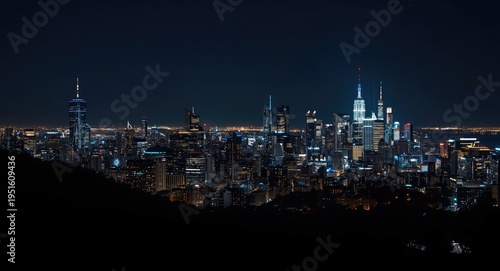 Night city horizon showing ...