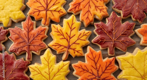 Seasonal decorated cookies ...