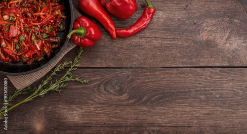Cooking with spicy red pepp...
