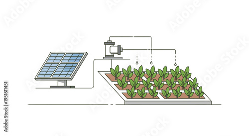 Solar-powered irrigation system for sustainable agriculture, smart farming, and eco-friendly crop cultivation using renewable energy technology.