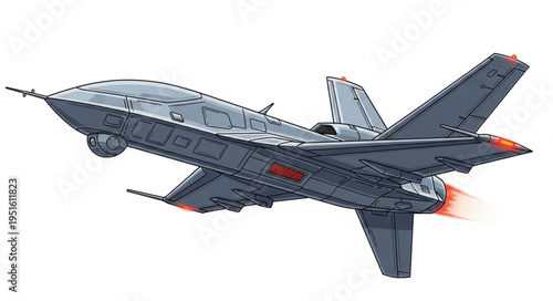 Modern jet fighter soaring through the sky with powerful engines and sleek design.