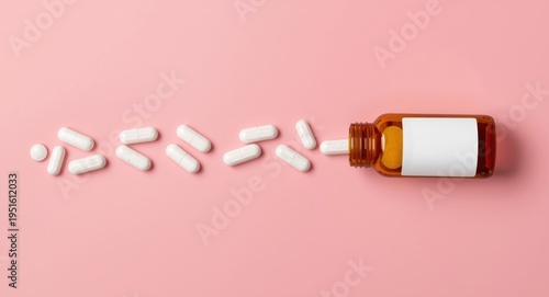 Pills flowing from blank la...