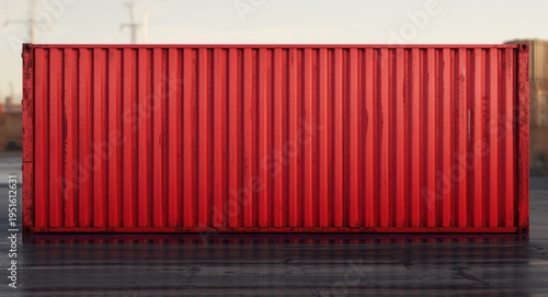 Red textured metal containe...