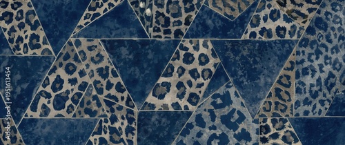 Navy blue geometric waterco...