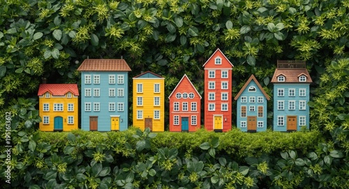 Colorful flat cartoon build...