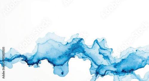 Fluid watercolor and blue i...