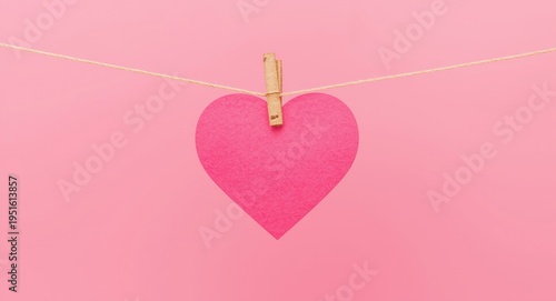 Pink paper note hanging as ...