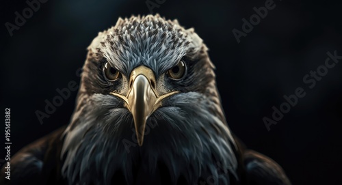 Bald sea eagle focused star...