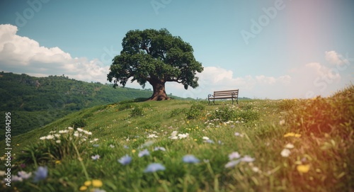 Scenic green terrain compri...