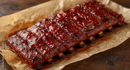 Glazed BBQ ribs with spicy ...