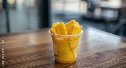 Sliced ripe mangoes peeled ...