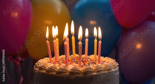 Celebratory birthday cake d...