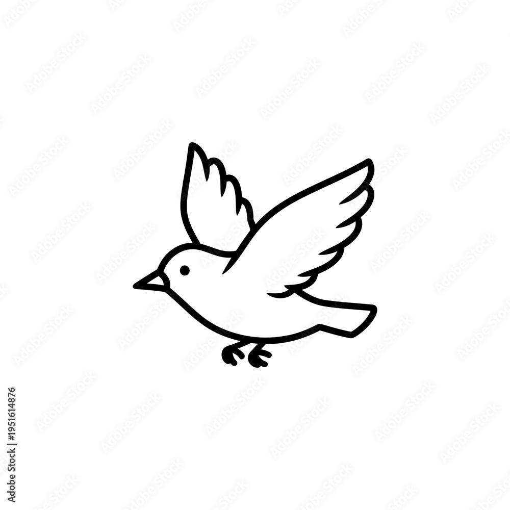 Obraz premium Simple Bird Flying Line Art